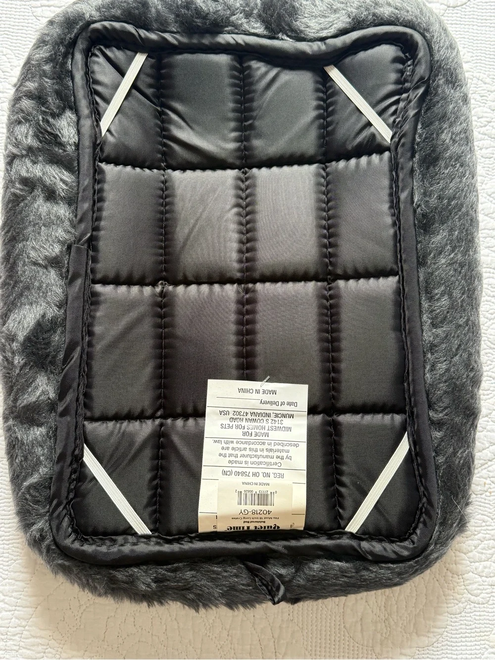 Under Armour Dark Gray Plush Bolstered Dog Bed